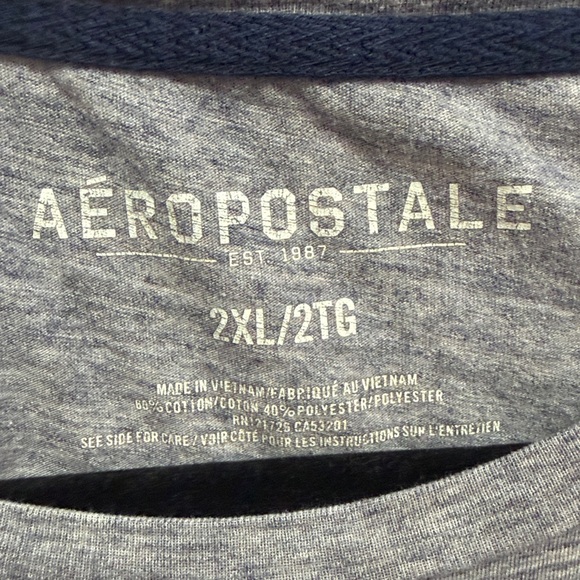 Aeropostale Original Brand 87 Graphic Tee Gray Mens 2XL single stitch Tee - Picture 3 of 9